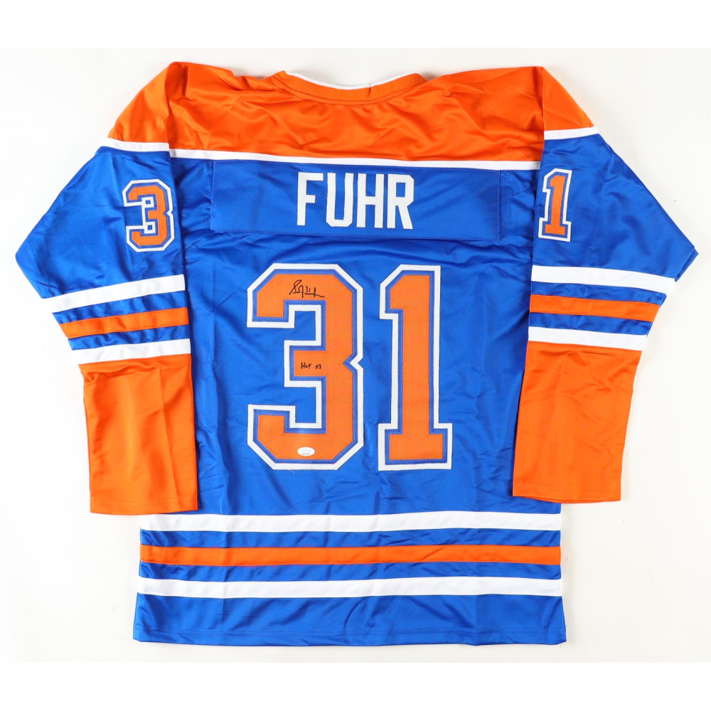 Vintage Edmonton Oilers White Hockey Jersey CCM Signed Grant