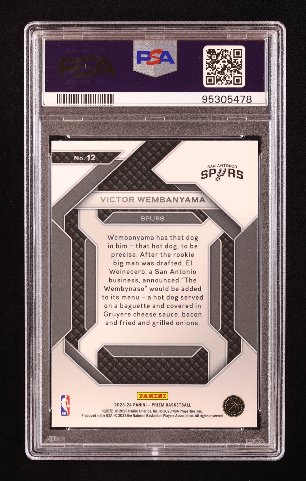 Victor Wembanyama 2023-24 Panini Prizm Emergent #12 RC (PSA 10) at PristineAuction.com Victor Wembanyama 2023-24 Panini Prizm Emergent #12 RC (PSA 10) at PristineAuction.com