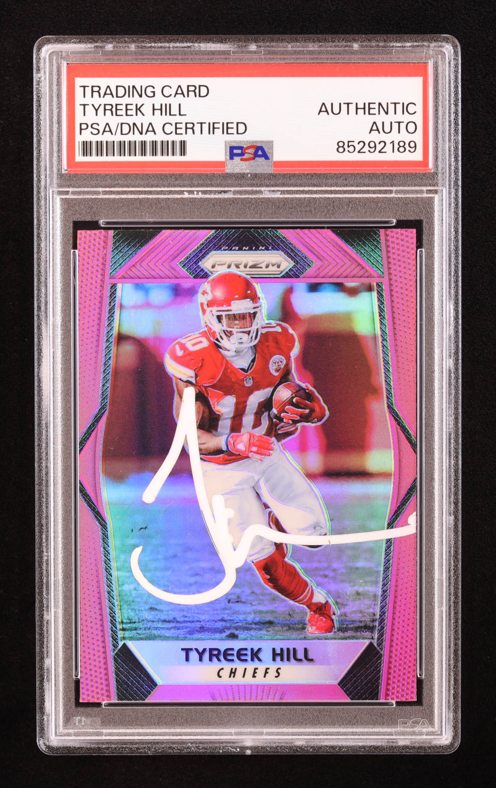 Tyreek Hill Signed 2017 Panini Prizm Prizms Pink #105 (PSA) at PristineAuction.com Tyreek Hill Signed 2017 Panini Prizm Prizms Pink #105 (PSA) at PristineAuction.com