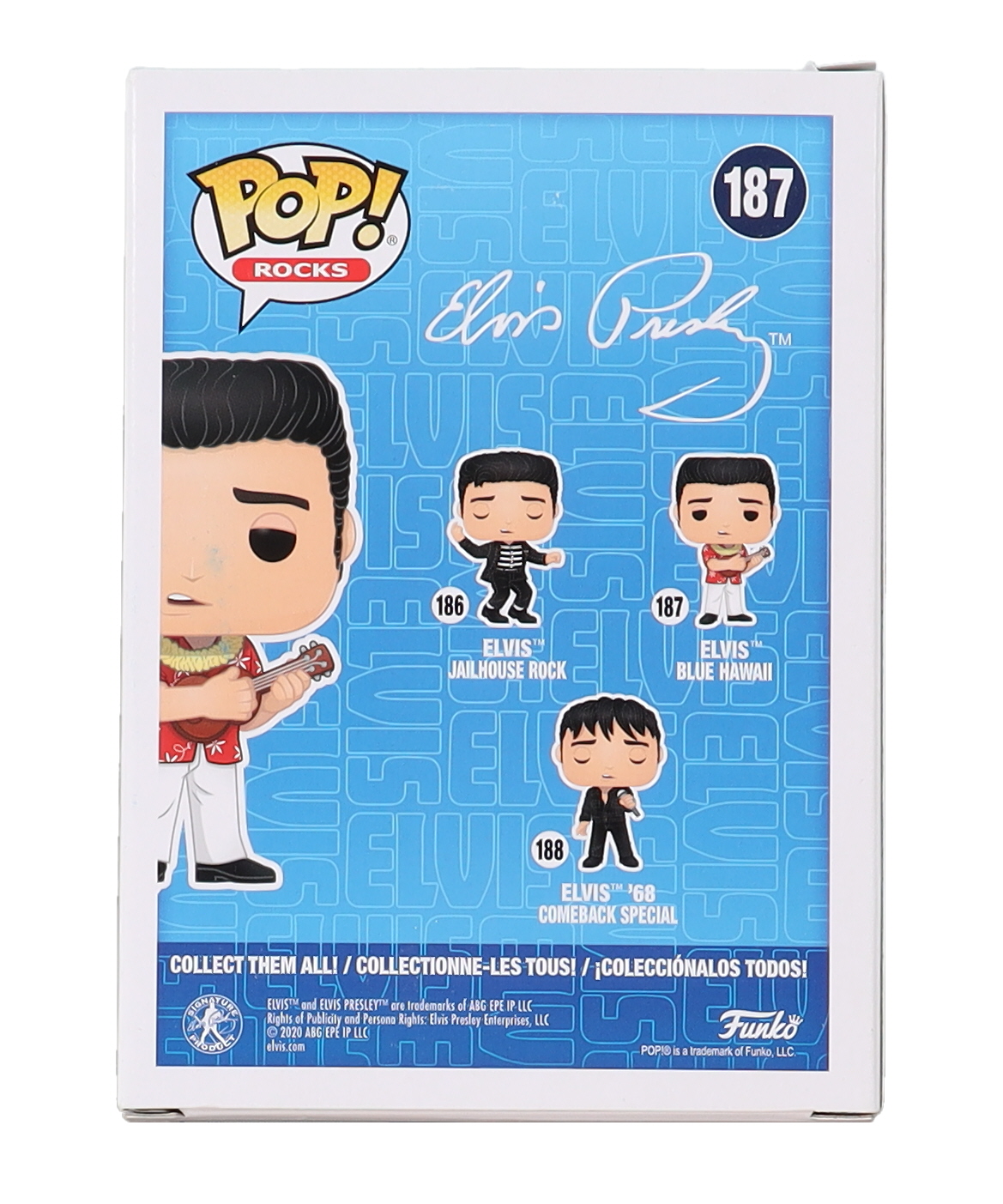 Austin Butler Signed Elvis Presley #187 Elvis Blue Hawaii Funko Pop! Vinyl Figure (ACOA) at PristineAuction.com Austin Butler Signed Elvis Presley #187 Elvis Blue Hawaii Funko Pop! Vinyl Figure (ACOA) at PristineAuction.com