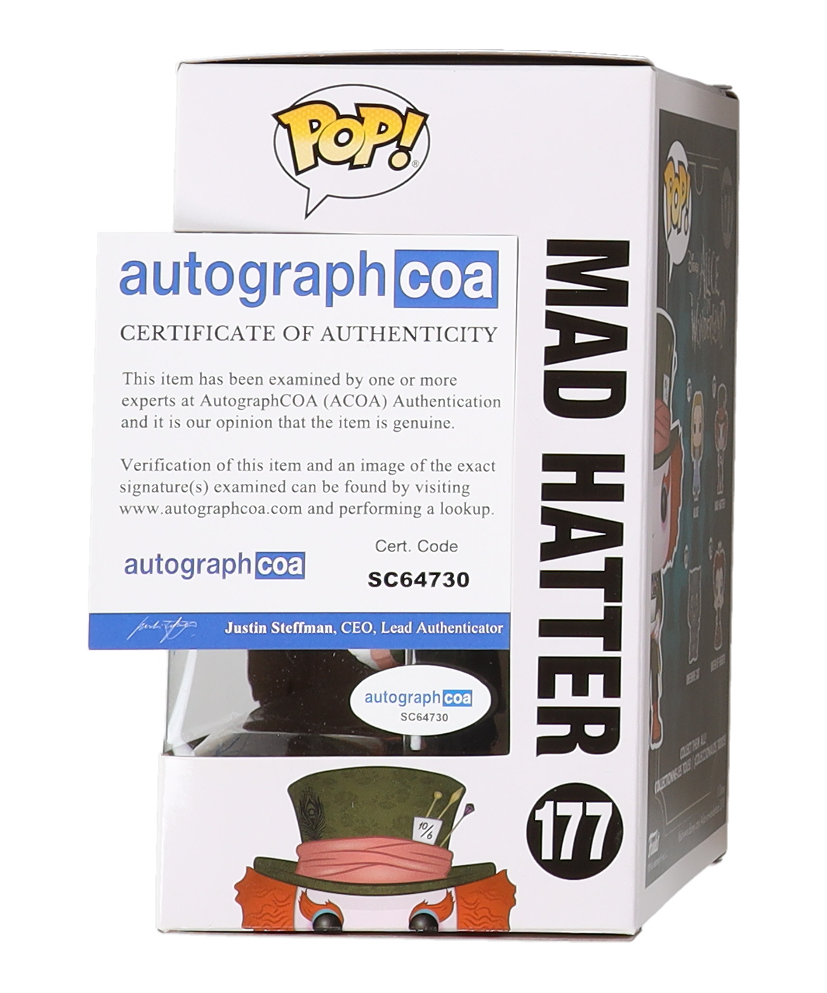 Johnny Depp Signed "Alice In Wonderland" #177 Mad Hatter Funko Pop! Vinyl Figure (AutographCOA) at PristineAuction.com Johnny Depp Signed "Alice In Wonderland" #177 Mad Hatter Funko Pop! Vinyl Figure (AutographCOA) at PristineAuction.com