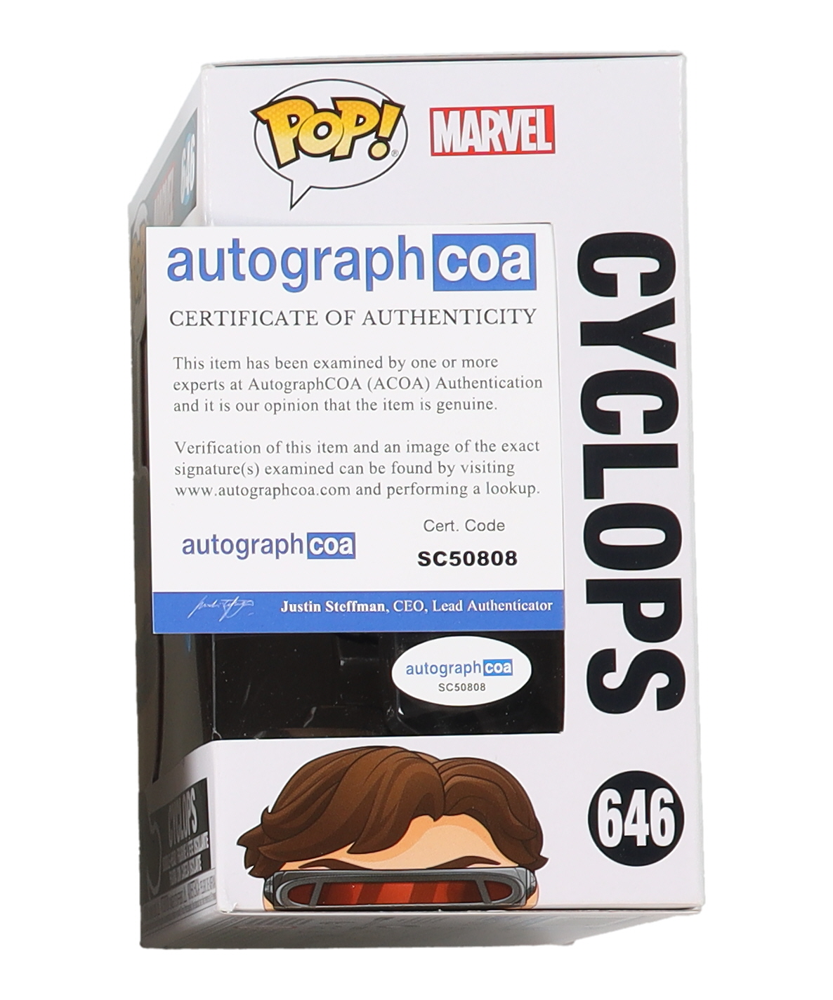 James Marsden Signed "Marvel" #646 Cyclops Funko Pop! Vinyl Figure (ACOA) at PristineAuction.com James Marsden Signed "Marvel" #646 Cyclops Funko Pop! Vinyl Figure (ACOA) at PristineAuction.com