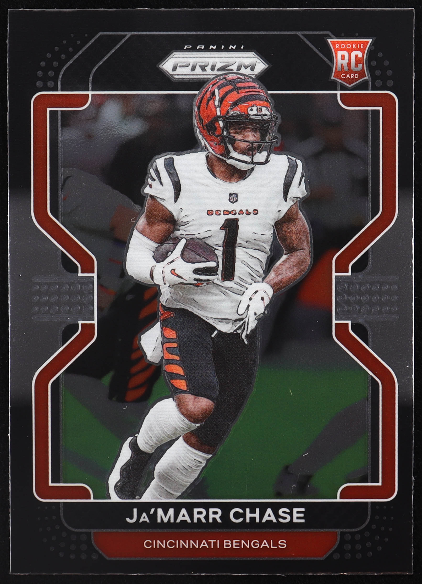 Ja'Marr Chase 2021 Panini Chronicles Prizm Black #9 RC at PristineAuction.com Ja'Marr Chase 2021 Panini Chronicles Prizm Black #9 RC at PristineAuction.com