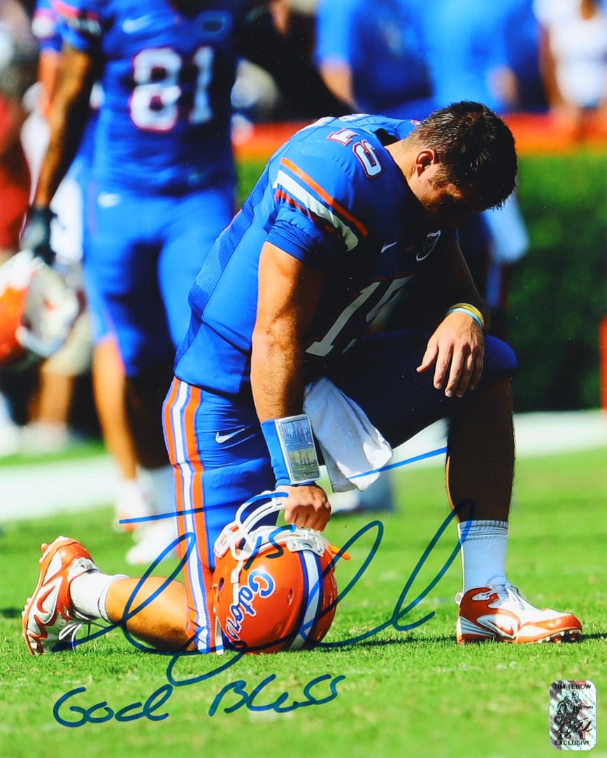 Tim Tebow Signed Florida Gators 8x10 Photo Inscribed "God Bless" (Tebow) at PristineAuction.com Tim Tebow Signed Florida Gators 8x10 Photo Inscribed "God Bless" (Tebow) at PristineAuction.com