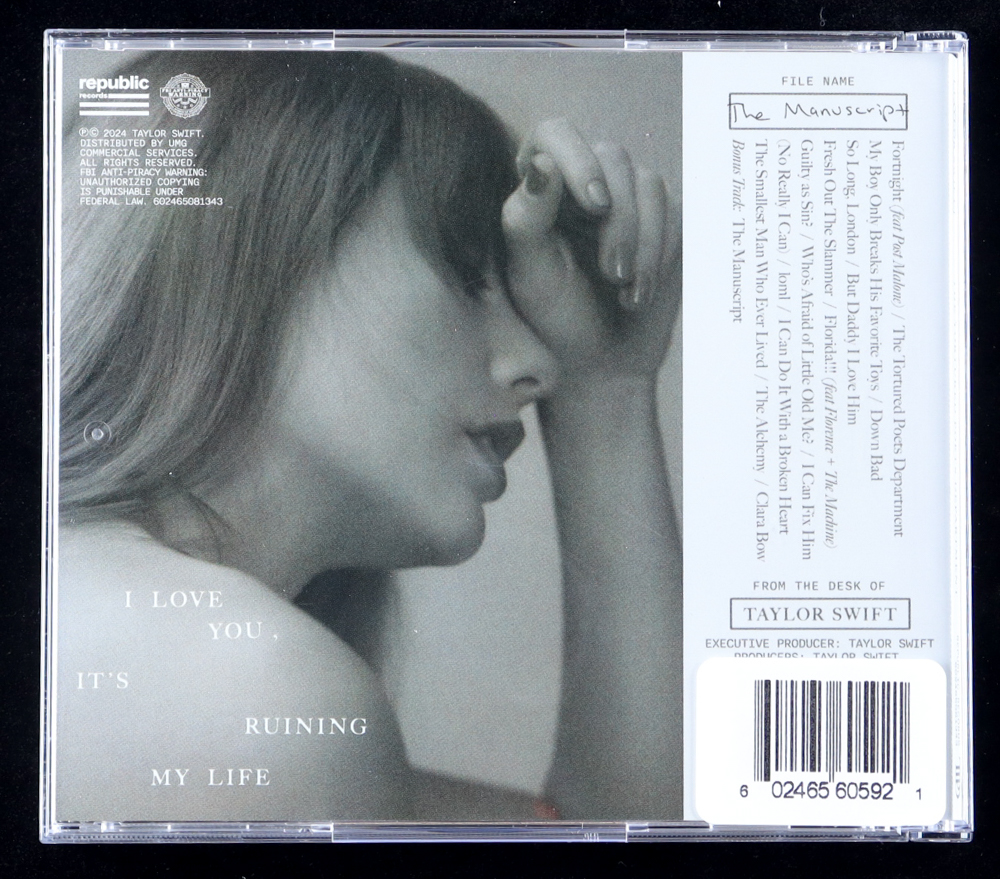 Taylor Swift Signed "The Tortured Poets Department" Album CD Insert With Case (PSA) at PristineAuction.com Taylor Swift Signed "The Tortured Poets Department" Album CD Insert With Case (PSA) at PristineAuction.com