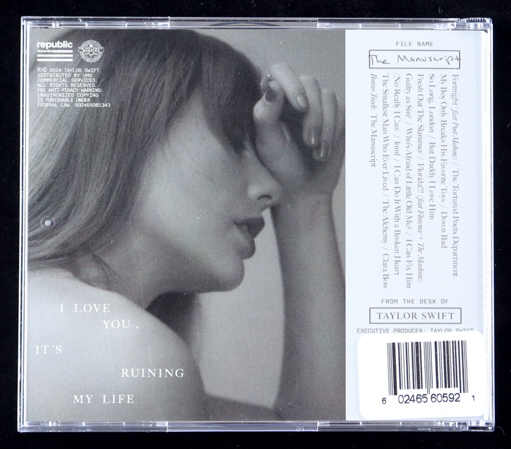 Taylor Swift Signed "The Tortured Poets Department" Album CD Insert With Case (PSA) at PristineAuction.com Taylor Swift Signed "The Tortured Poets Department" Album CD Insert With Case (PSA) at PristineAuction.com