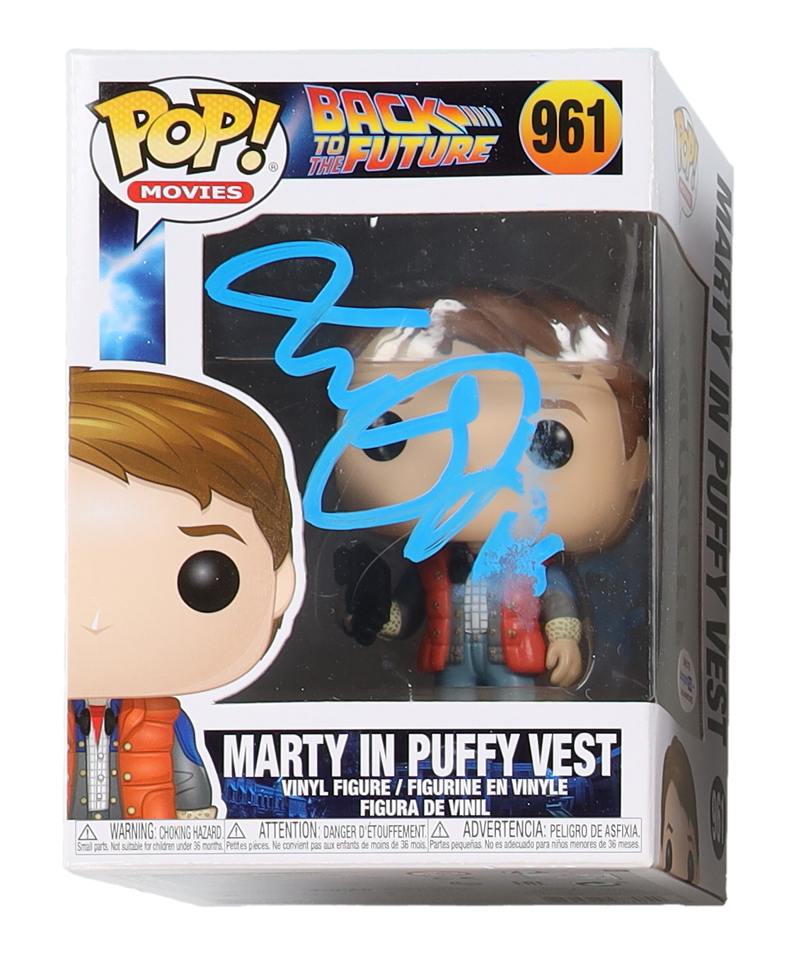 Michael J. Fox Signed "Back to the Future" #961 Marty In Puffy Vest Funko Pop! Vinyl Figure (AutographCOA) at PristineAuction.com Michael J. Fox Signed "Back to the Future" #961 Marty In Puffy Vest Funko Pop! Vinyl Figure (AutographCOA) at PristineAuction.com