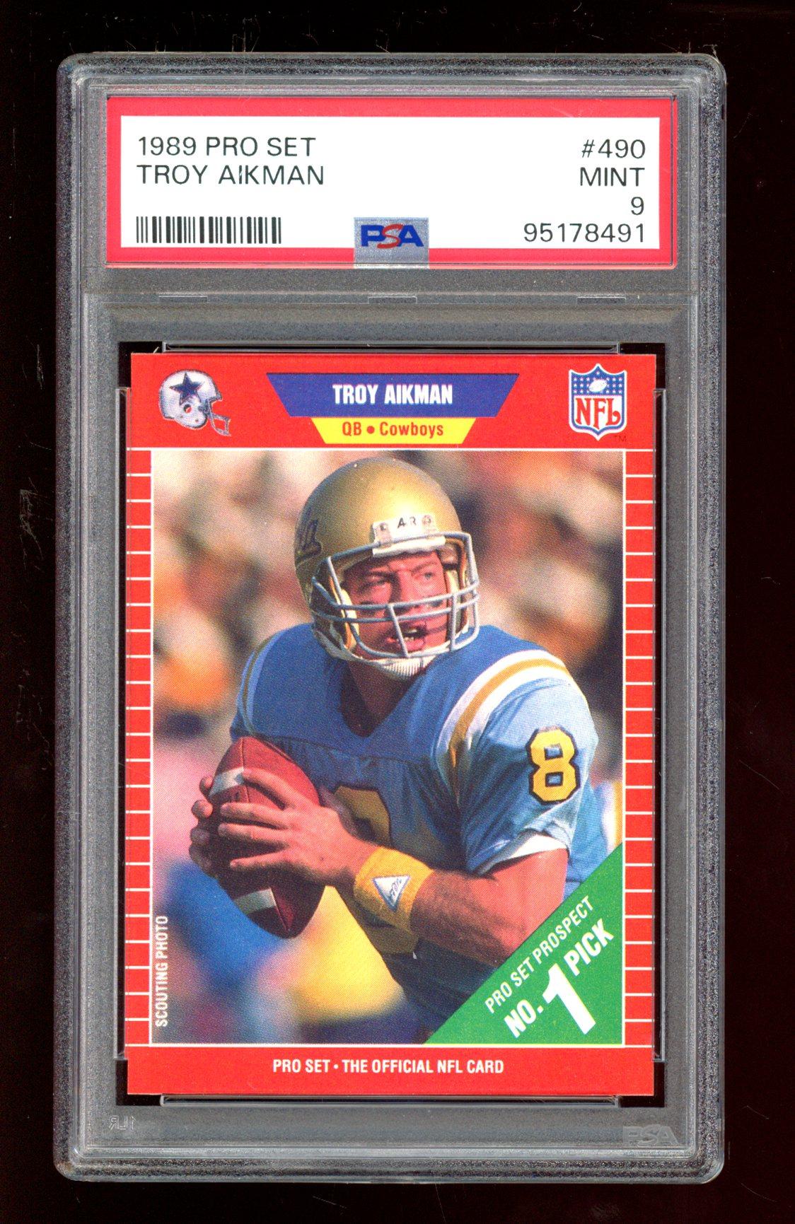 Troy Aikman 1989 Pro Set #490 (PSA 9) at PristineAuction.com Troy Aikman 1989 Pro Set #490 (PSA 9) at PristineAuction.com