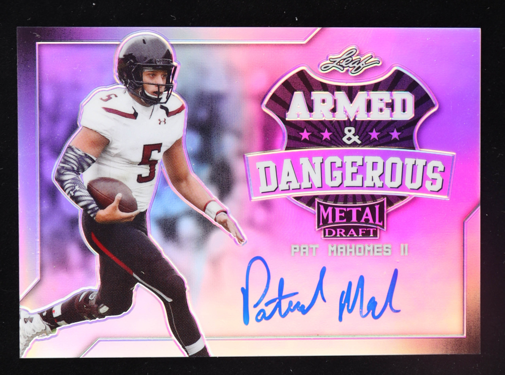 Patrick Mahomes II 2017 Leaf Metal Draft Armed and Dangerous #ADPM1 RC at PristineAuction.com Patrick Mahomes II 2017 Leaf Metal Draft Armed and Dangerous #ADPM1 RC at PristineAuction.com