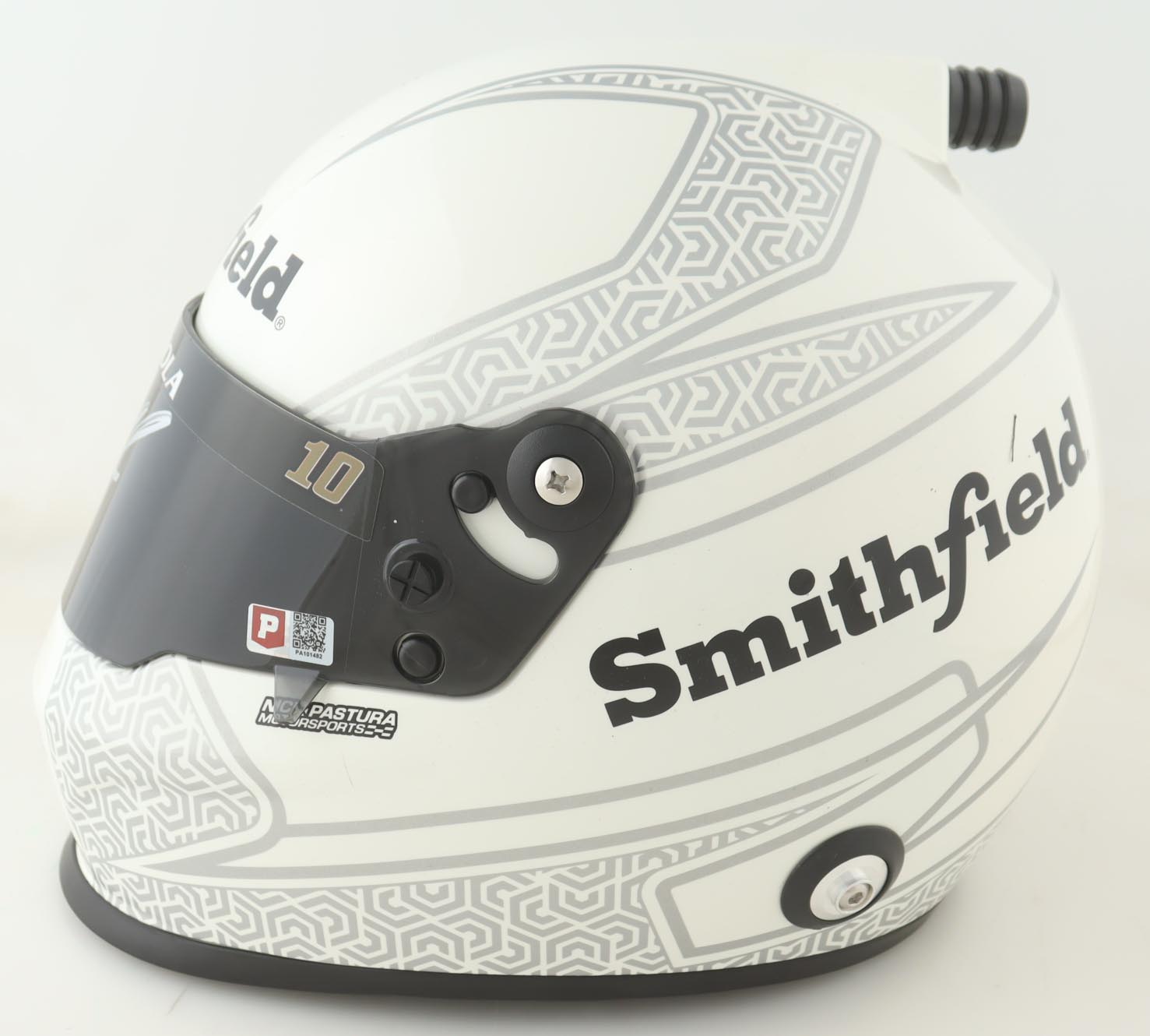 Aric Almirola Signed NASCAR Smithfeild Full-Size Helmet (PA) at PristineAuction.com Aric Almirola Signed NASCAR Smithfeild Full-Size Helmet (PA) at PristineAuction.com