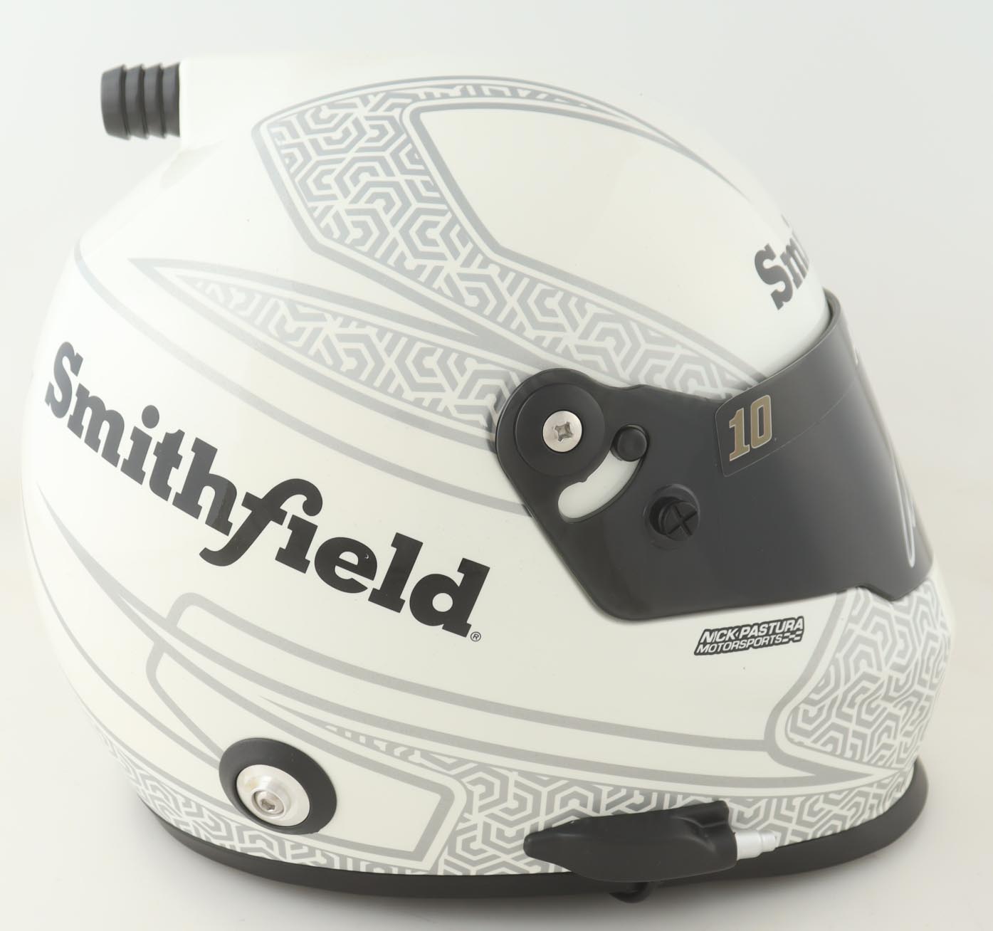 Aric Almirola Signed NASCAR Smithfeild Full-Size Helmet (PA) at PristineAuction.com Aric Almirola Signed NASCAR Smithfeild Full-Size Helmet (PA) at PristineAuction.com