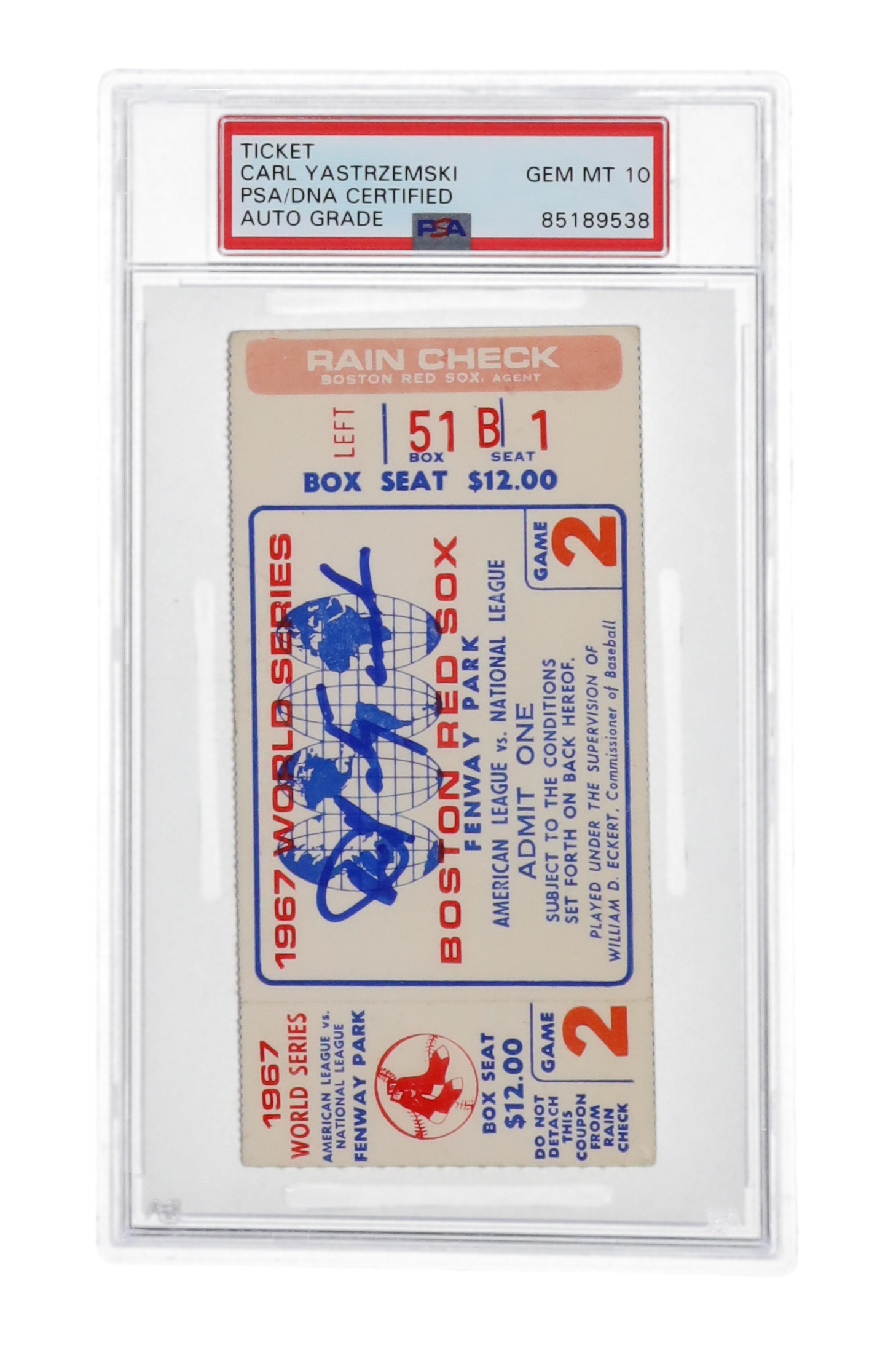 Carl Yastrzemski Signed 1967 Red Sox World Series Ticket (PSA | Auto Grade 10) at PristineAuction.com Carl Yastrzemski Signed 1967 Red Sox World Series Ticket (PSA | Auto Grade 10) at PristineAuction.com