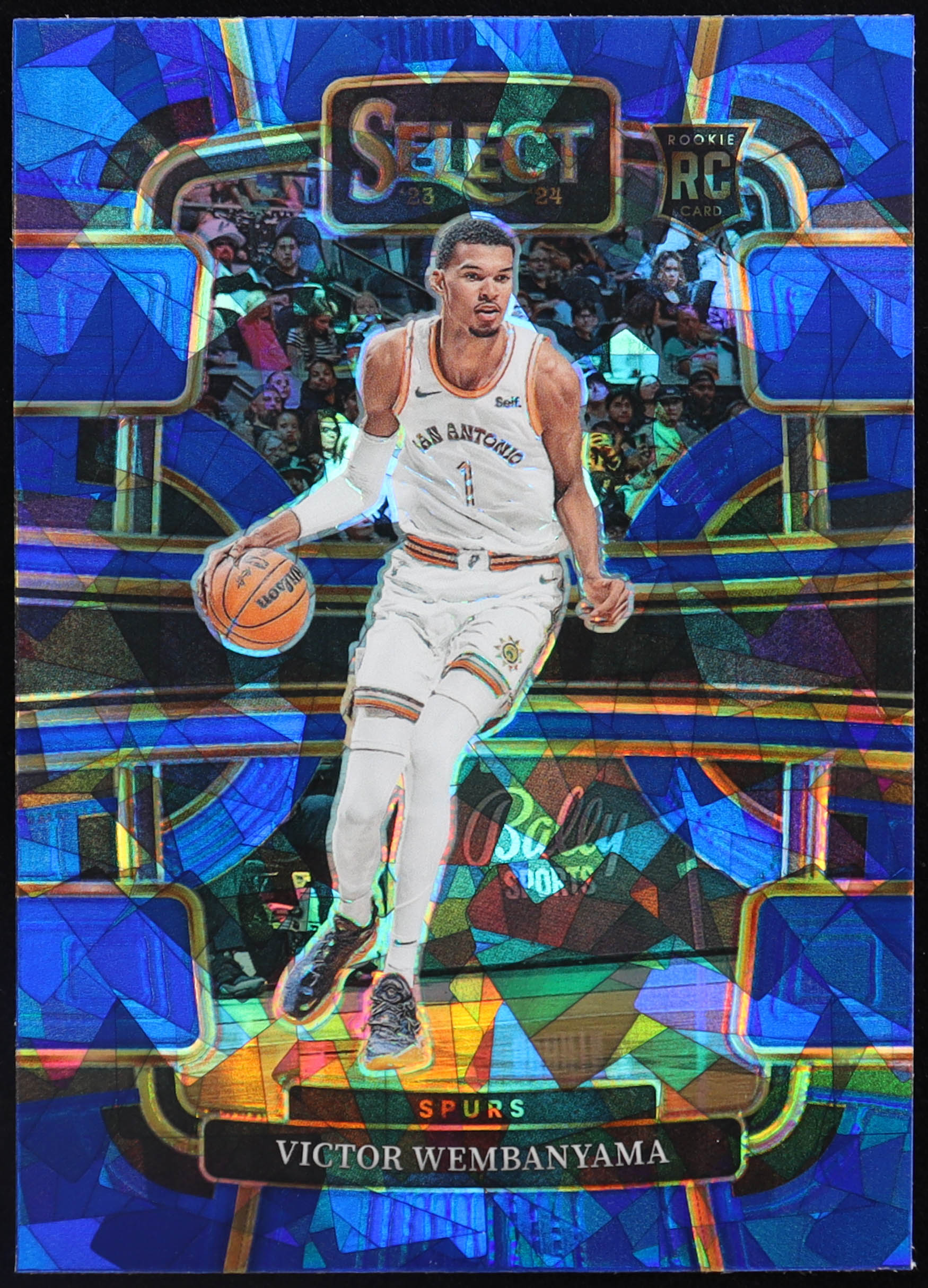 Victor Wembanyama 2023-24 Select Prizms Blue Cracked Ice #87 RC at PristineAuction.com Victor Wembanyama 2023-24 Select Prizms Blue Cracked Ice #87 RC at PristineAuction.com