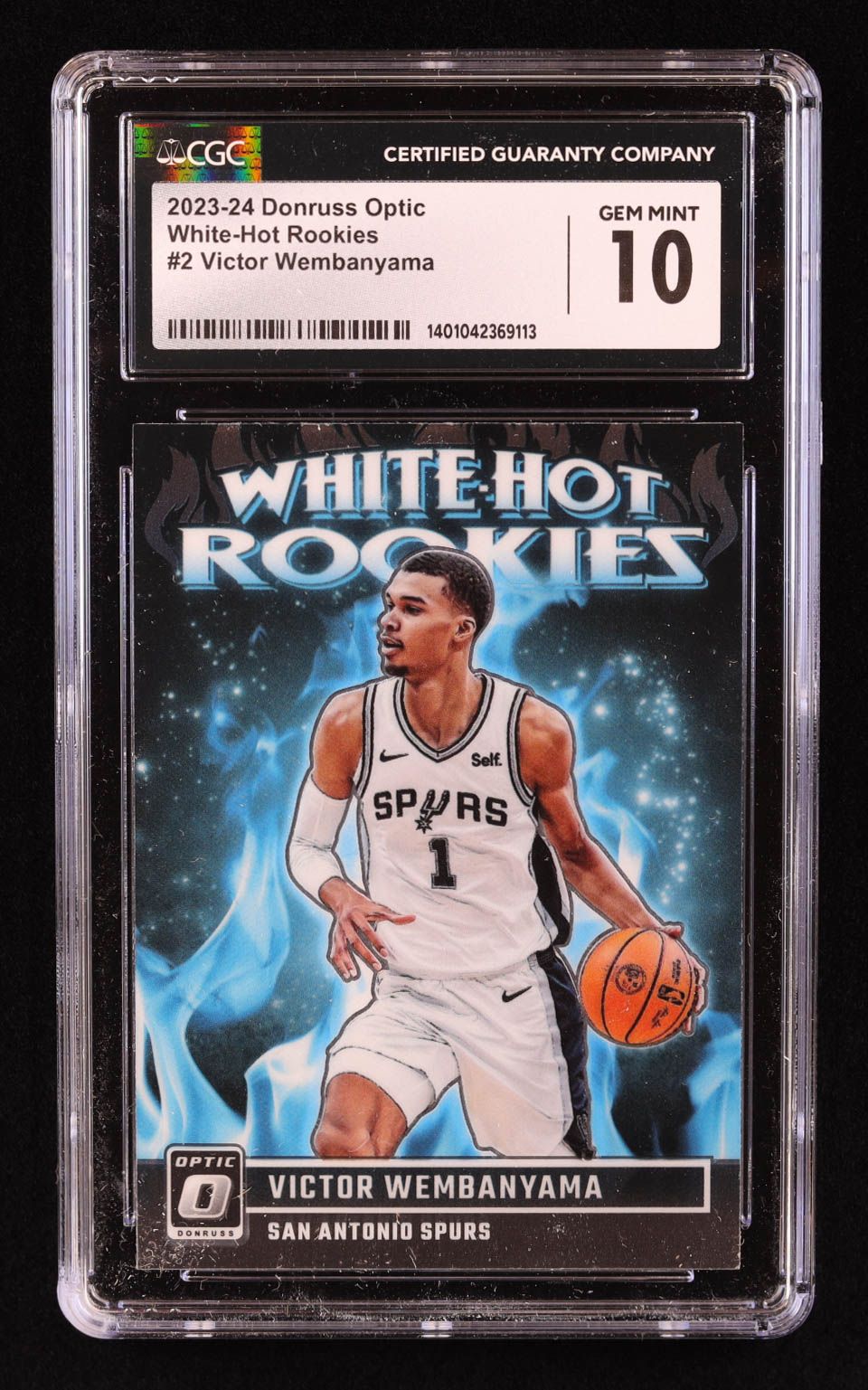 Victor Wembanyama 2023-24 Donruss Optic White Hot Rookies #2 RC (CGC 10) at PristineAuction.com Victor Wembanyama 2023-24 Donruss Optic White Hot Rookies #2 RC (CGC 10) at PristineAuction.com