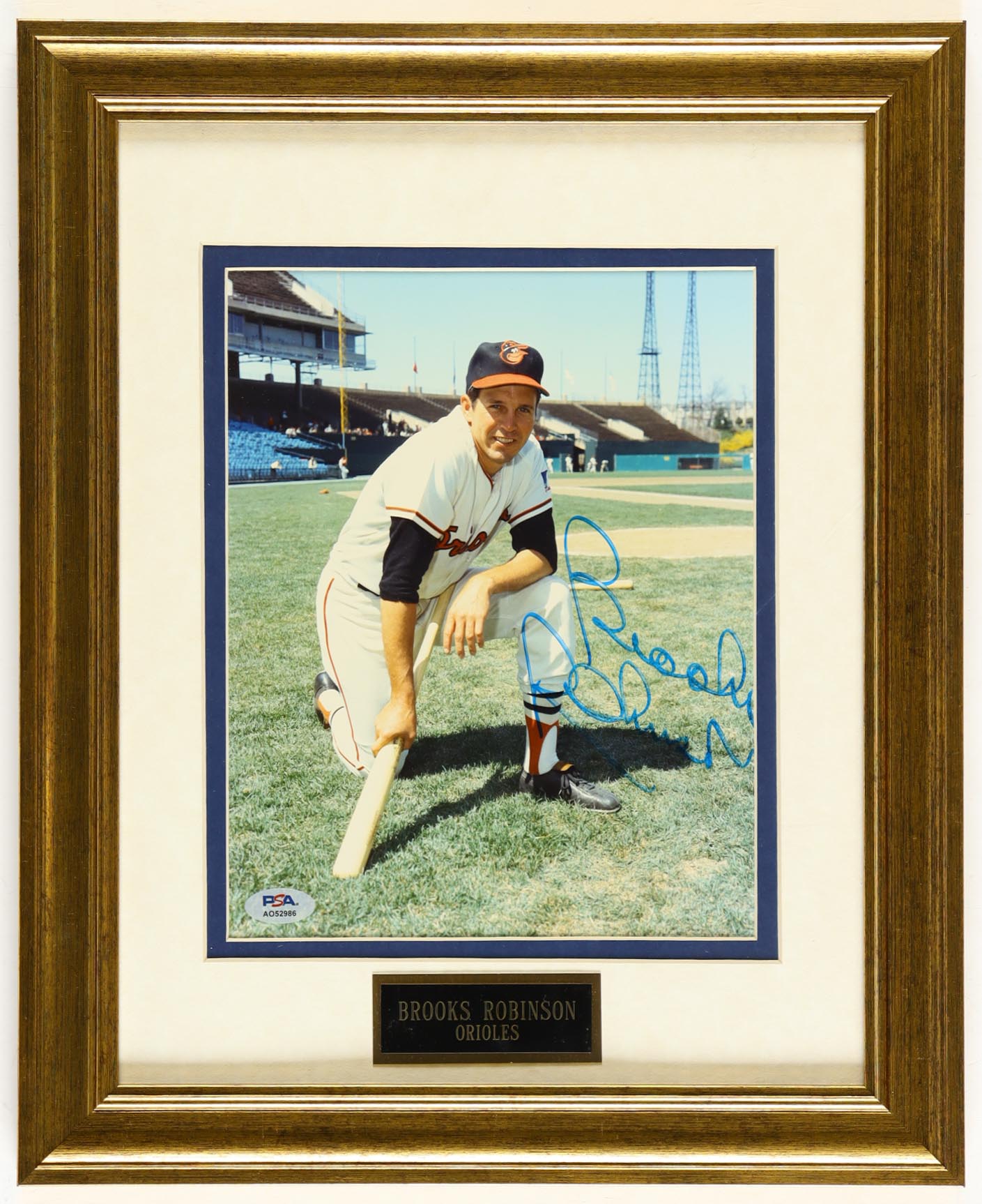 Brooks Robinson Signed Orioles Custom Framed Photo Display With Name Plaque (PSA) at PristineAuction.com Brooks Robinson Signed Orioles Custom Framed Photo Display With Name Plaque (PSA) at PristineAuction.com