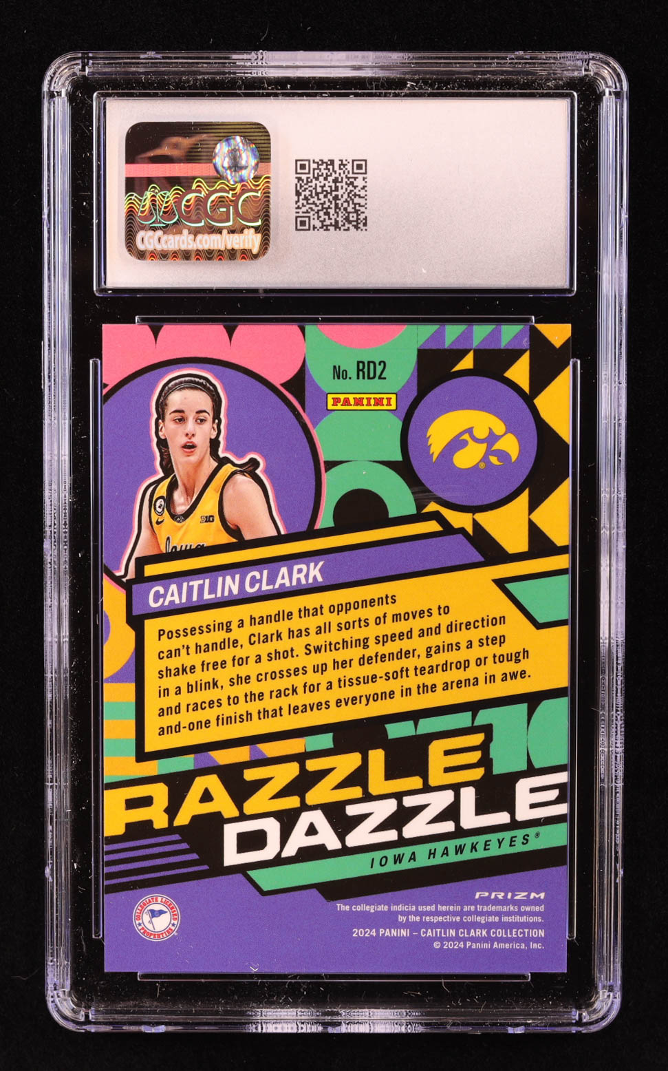 Caitlin Clark 2024 Panini Caitlin Clark Collection Mosaic Razzle Dazzle #RD2 RC (CGC 10) at PristineAuction.com Caitlin Clark 2024 Panini Caitlin Clark Collection Mosaic Razzle Dazzle #RD2 RC (CGC 10) at PristineAuction.com