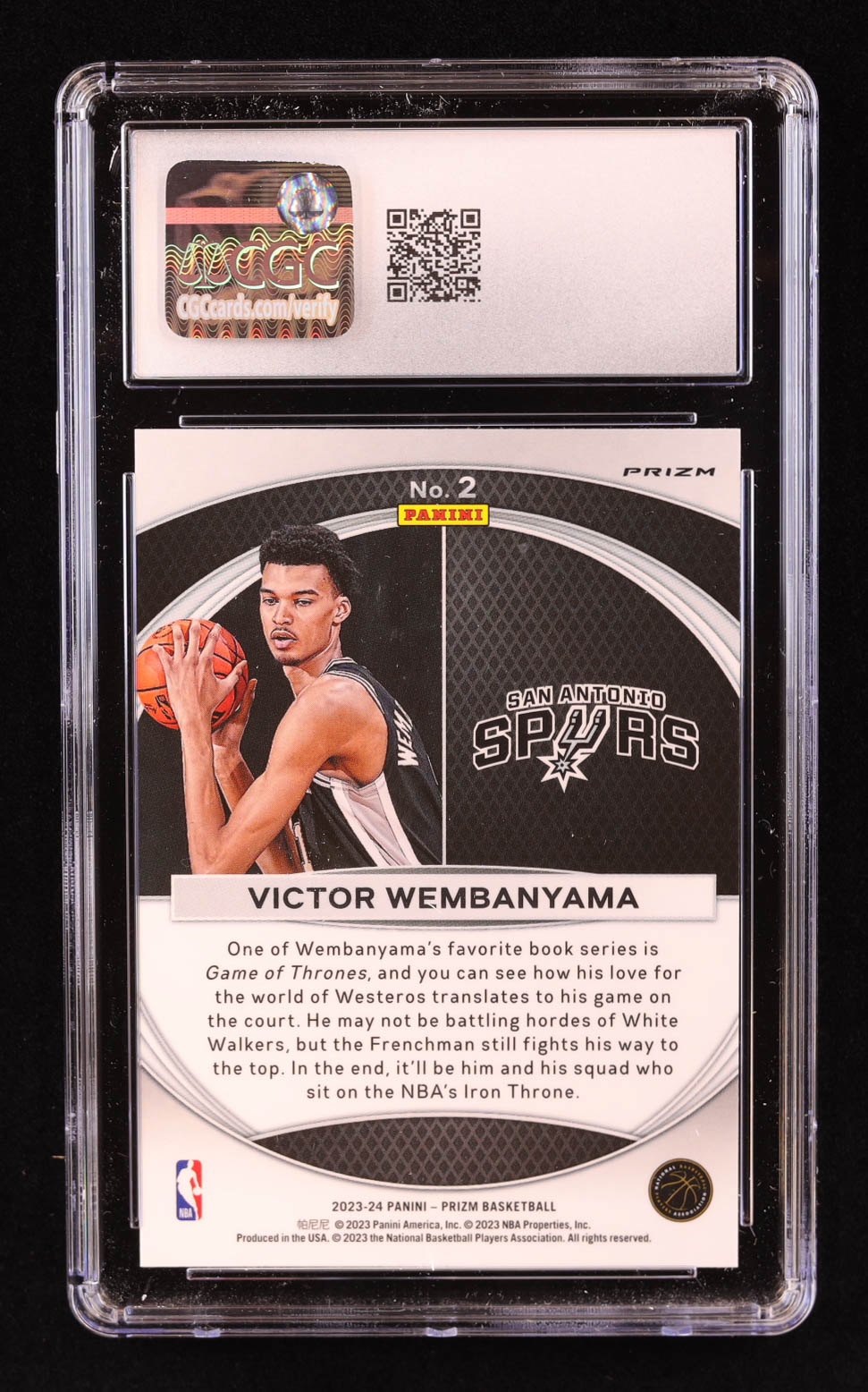 Victor Wembanyama 2023-24 Panini Prizm Global Reach Prizms Green #2 RC (CGC 10) at PristineAuction.com Victor Wembanyama 2023-24 Panini Prizm Global Reach Prizms Green #2 RC (CGC 10) at PristineAuction.com