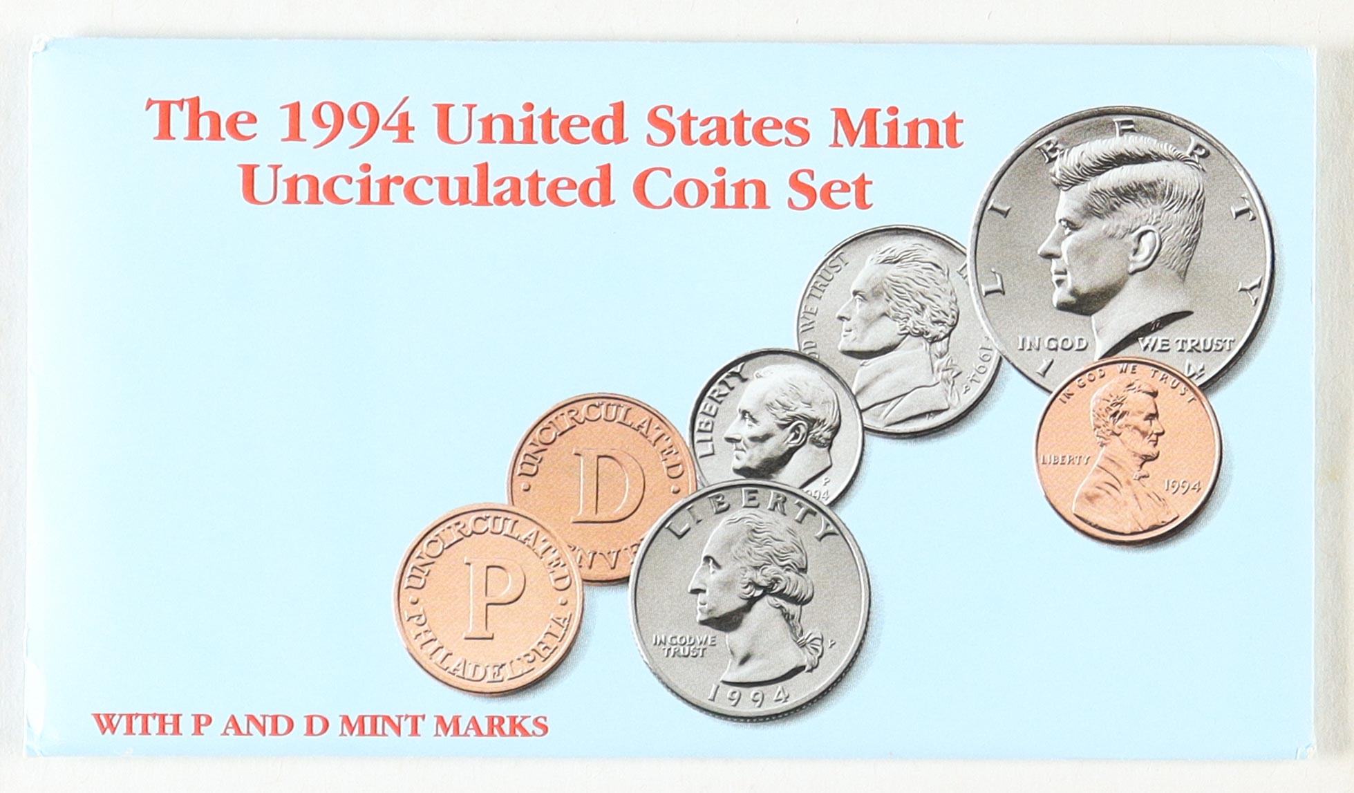 1994 Uncirculated United States Mint Souvenir (12) Coin Set at PristineAuction.com 1994 Uncirculated United States Mint Souvenir (12) Coin Set at PristineAuction.com