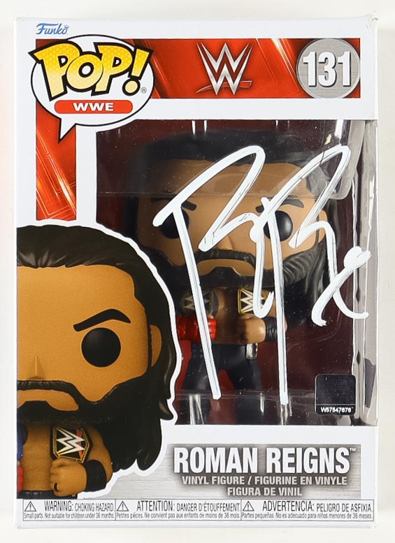 Roman Reigns Signed WWE #131 Funko Pop! Vinyl Figure (Fanatics) at PristineAuction.com Roman Reigns Signed WWE #131 Funko Pop! Vinyl Figure (Fanatics) at PristineAuction.com