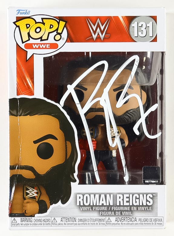 Roman Reigns Signed WWE #131 Funko Pop! Vinyl Figure (Fanatics) at PristineAuction.com Roman Reigns Signed WWE #131 Funko Pop! Vinyl Figure (Fanatics) at PristineAuction.com
