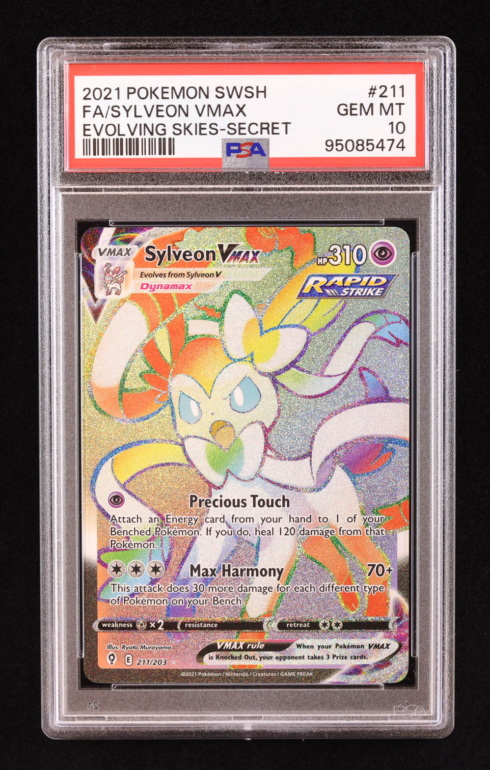 Sylveon VMAX 2021 Pokemon Sword and Shield Evolving Skies #211 (PSA 10) at PristineAuction.com Sylveon VMAX 2021 Pokemon Sword and Shield Evolving Skies #211 (PSA 10) at PristineAuction.com