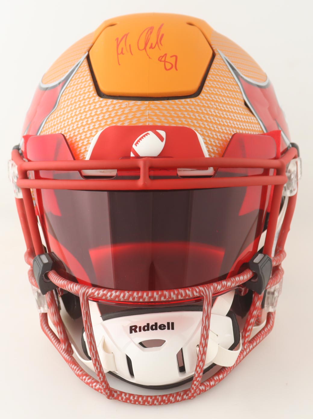 Rob Gronkowski Signed Tampa Bay Full-Size Authentic On-Field Hydro-Dipped Speedflex Helmet With Visor (Radtke) at PristineAuction.com Rob Gronkowski Signed Tampa Bay Full-Size Authentic On-Field Hydro-Dipped Speedflex Helmet With Visor (Radtke) at PristineAuction.com