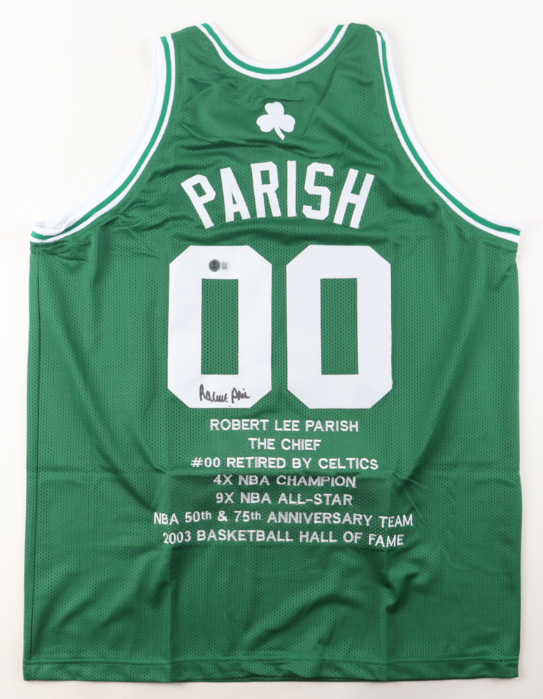 Robert Parish Signed Career Highlight Stat Jersey (Beckett) at PristineAuction.com Robert Parish Signed Career Highlight Stat Jersey (Beckett) at PristineAuction.com