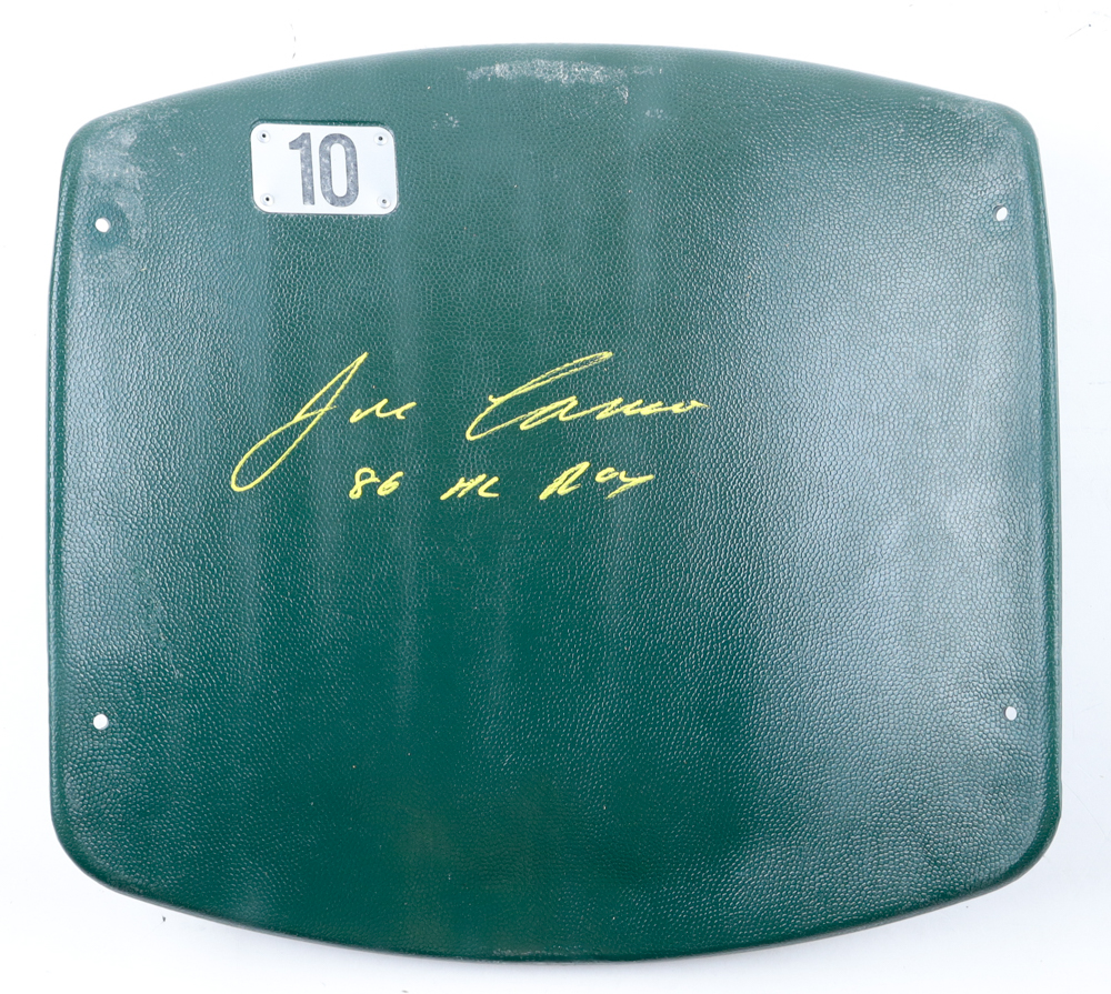 Jose Canseco Signed 2019 Athletics Stadium Seat-Back Inscribed "86 AL ROY" (Beckett) at PristineAuction.com Jose Canseco Signed 2019 Athletics Stadium Seat-Back Inscribed "86 AL ROY" (Beckett) at PristineAuction.com