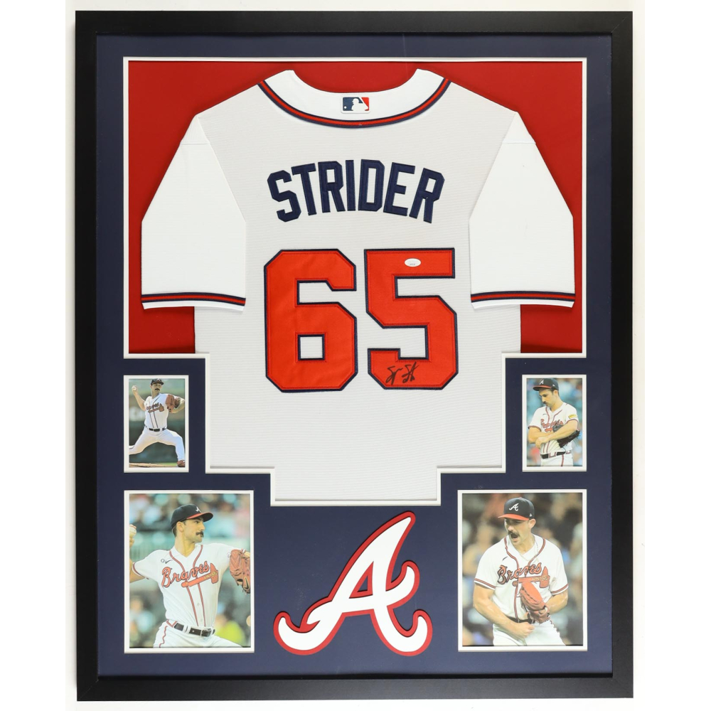 Spencer Strider Signed Custom Framed Jersey Display (JSA) | Pristine ...
