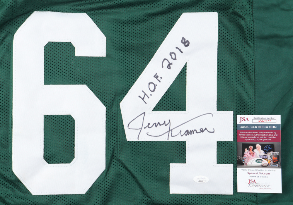 Jerry Kramer Signed Jersey Inscribed "H.O.F. 2018" (JSA) at PristineAuction.com Jerry Kramer Signed Jersey Inscribed "H.O.F. 2018" (JSA) at PristineAuction.com