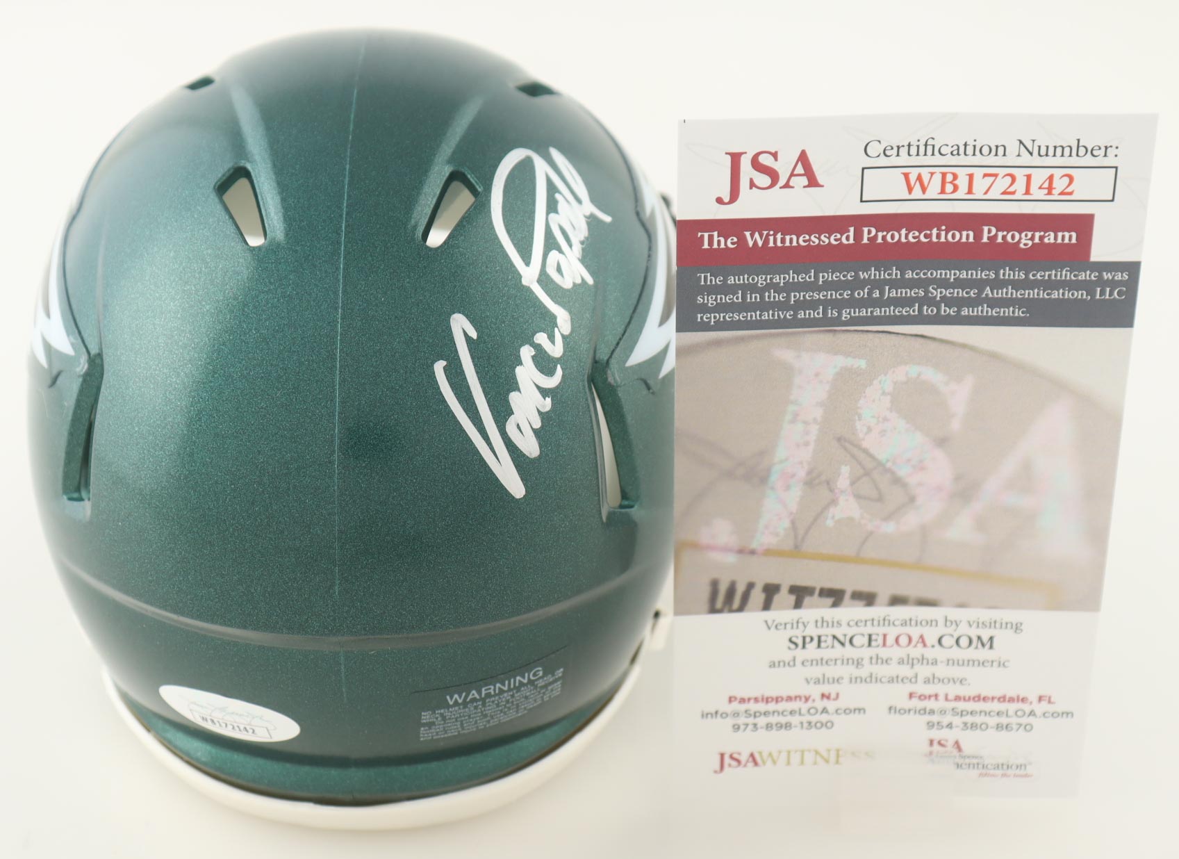 Vince Papale Signed Eagles Speed Mini Helmet (JSA) at PristineAuction.com Vince Papale Signed Eagles Speed Mini Helmet (JSA) at PristineAuction.com
