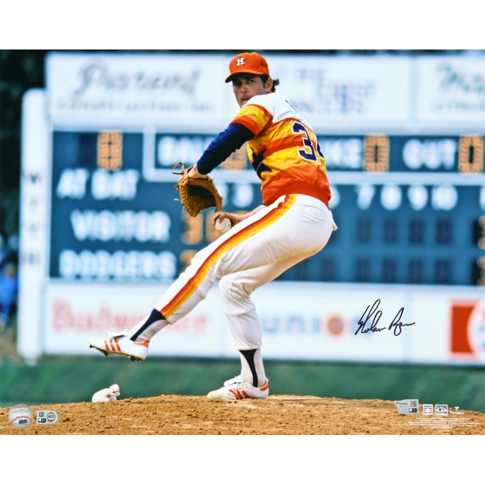 Nolan Ryan Signed Rangers 16x20 Photo (MLB & Fanatics) Pristine Auction