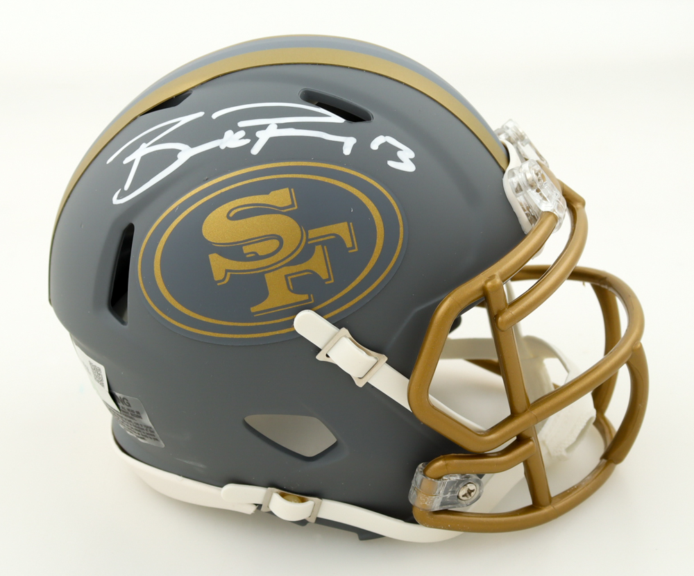Brock Purdy Signed 49ers Slate Alternate Speed Mini Helmet (Fanatics) at PristineAuction.com Brock Purdy Signed 49ers Slate Alternate Speed Mini Helmet (Fanatics) at PristineAuction.com