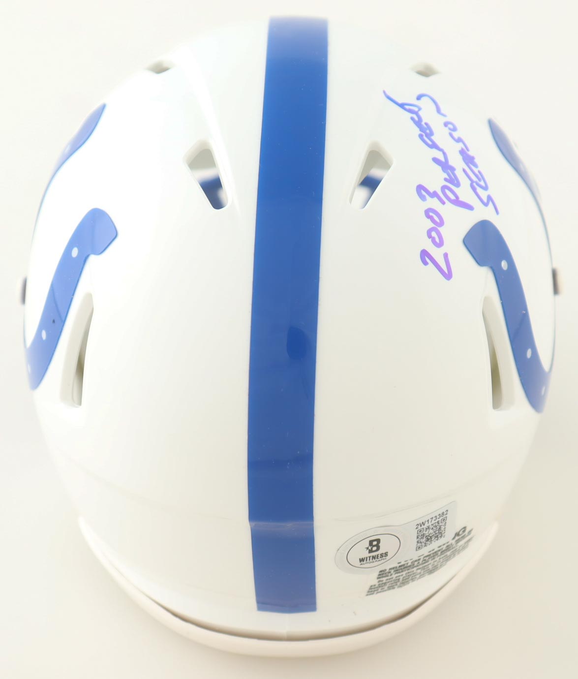 Mike Vanderjagt Signed Colts Speed Mini Helmet Inscribed "2003 Perfect Season" With Field Goal Sketch (Beckett) at PristineAuction.com Mike Vanderjagt Signed Colts Speed Mini Helmet Inscribed "2003 Perfect Season" With Field Goal Sketch (Beckett) at PristineAuction.com