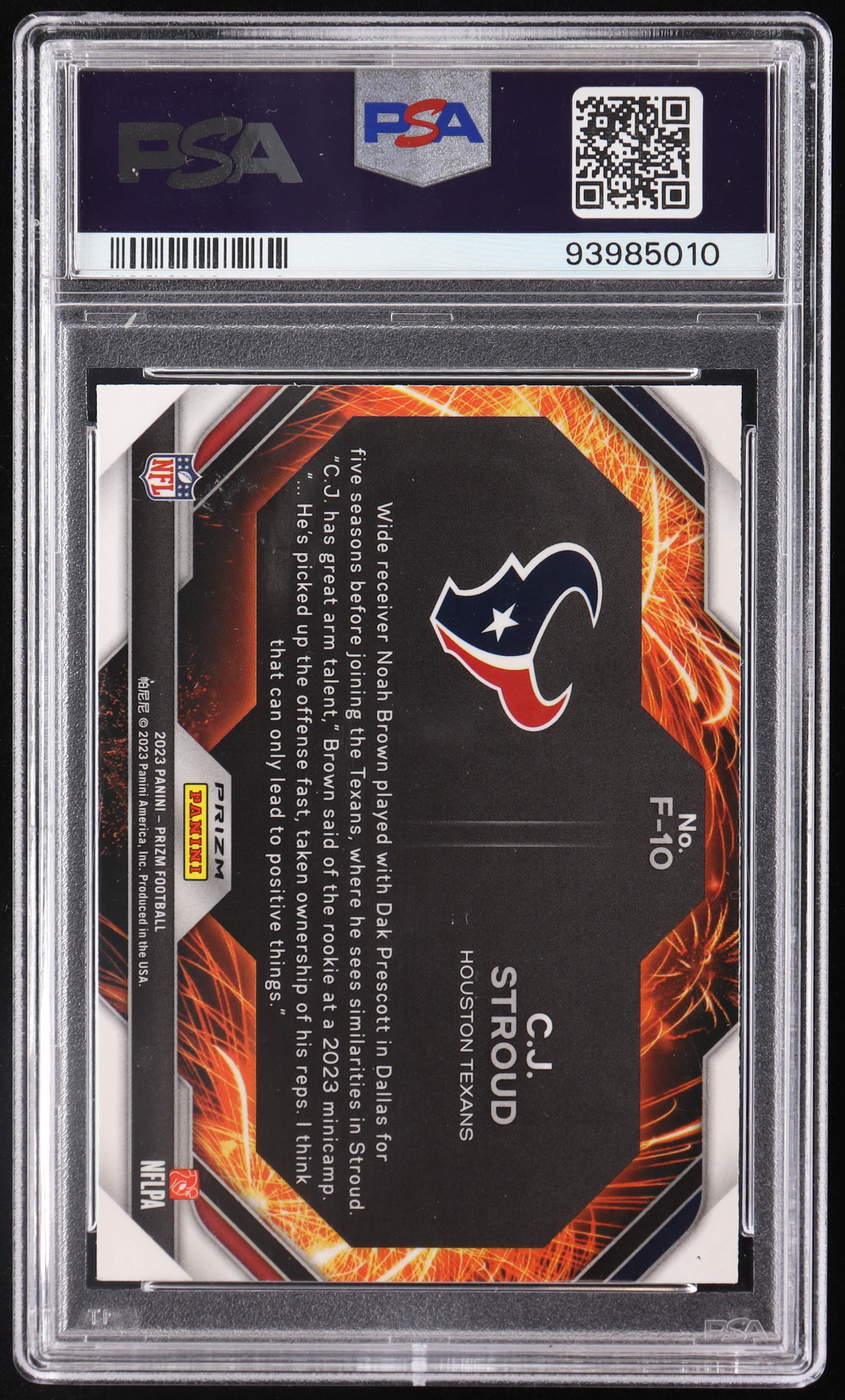 CJ Stroud 2023 Panini Prizm Fireworks Prizms Green Wave #10 RC (PSA 10) at PristineAuction.com CJ Stroud 2023 Panini Prizm Fireworks Prizms Green Wave #10 RC (PSA 10) at PristineAuction.com