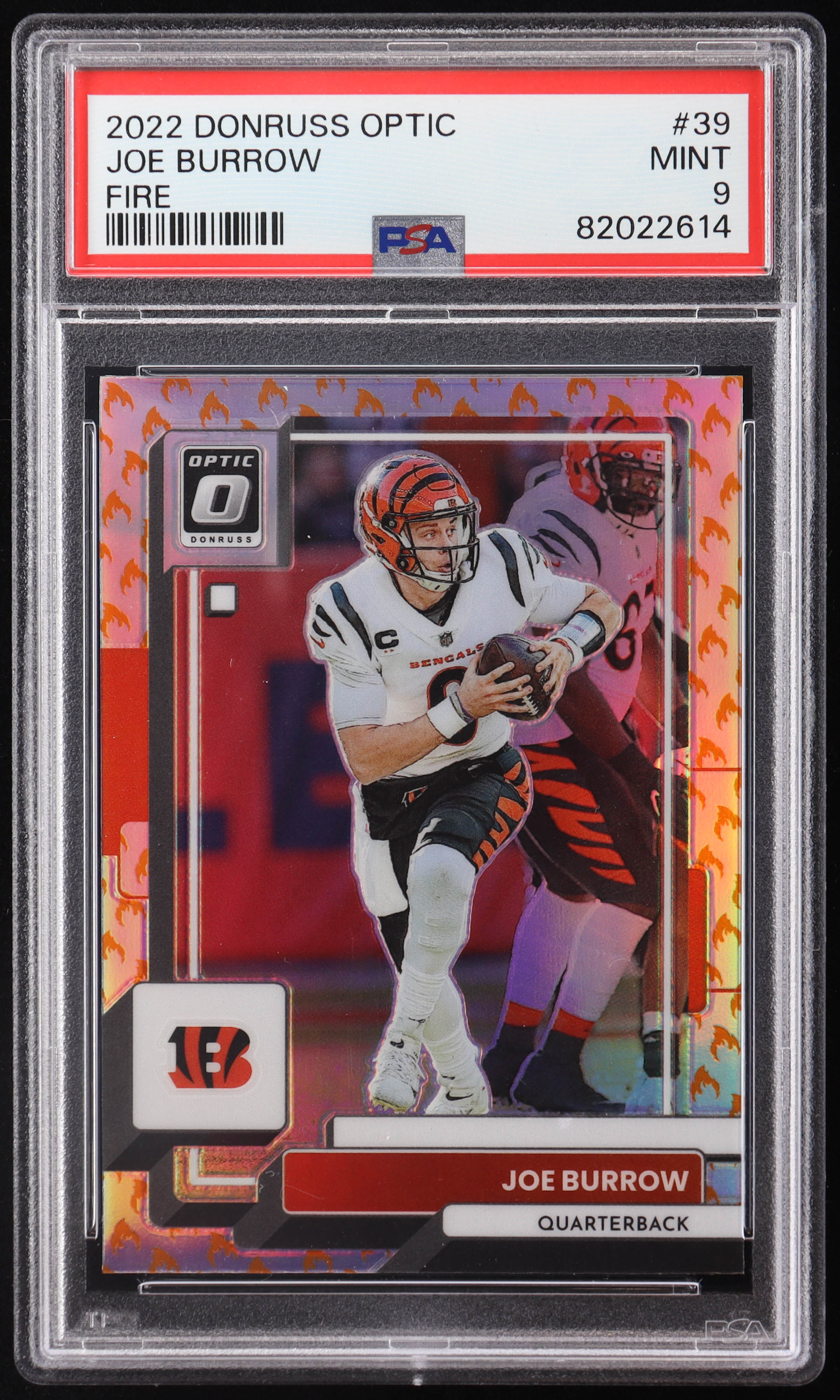 Joe Burrow 2022 Donruss Optic Fire #39 (PSA 9) at PristineAuction.com Joe Burrow 2022 Donruss Optic Fire #39 (PSA 9) at PristineAuction.com