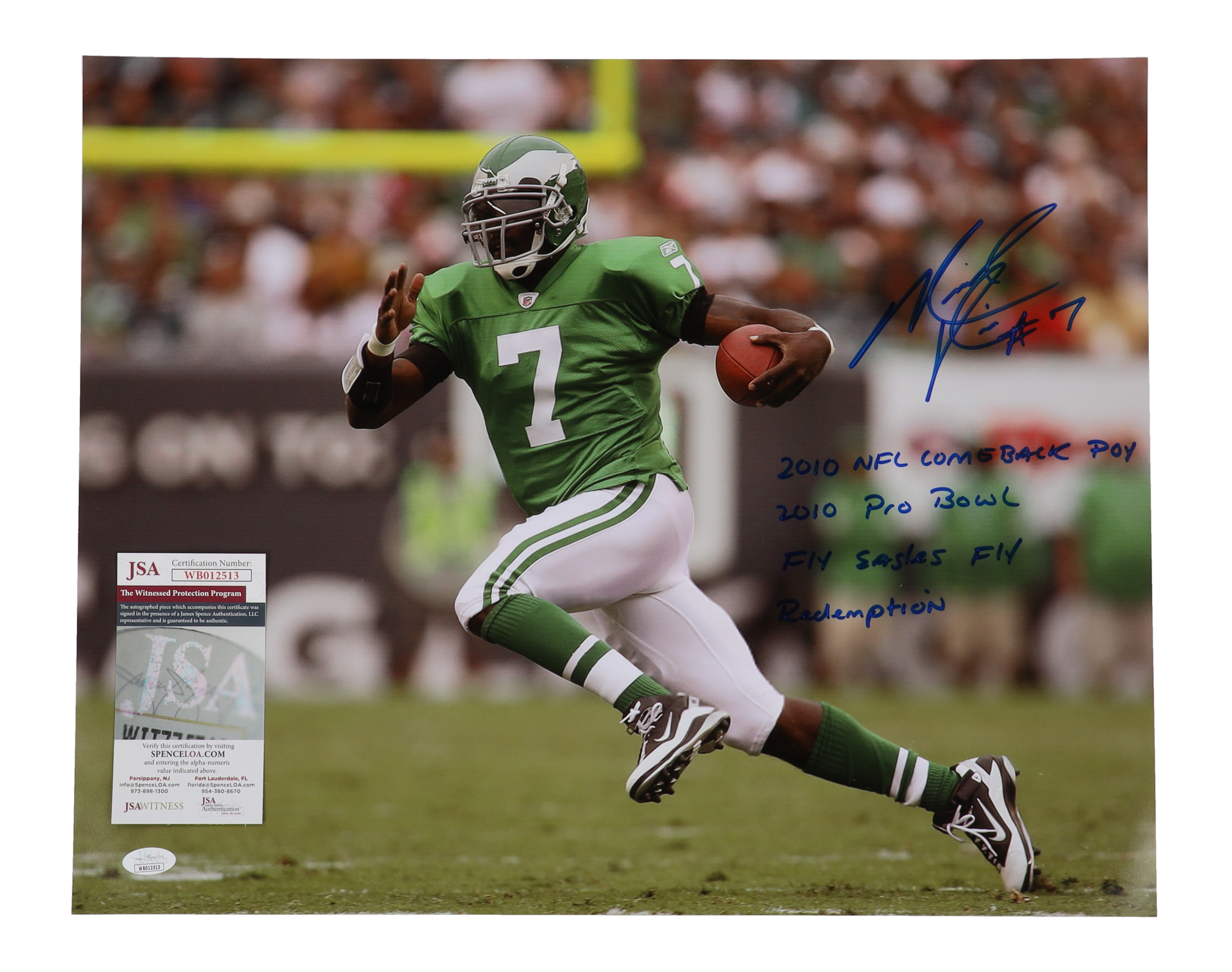 Michael Vick Signed Eagles 16x20 Photo With Multiple Inscriptions (JSA) at PristineAuction.com Michael Vick Signed Eagles 16x20 Photo With Multiple Inscriptions (JSA) at PristineAuction.com