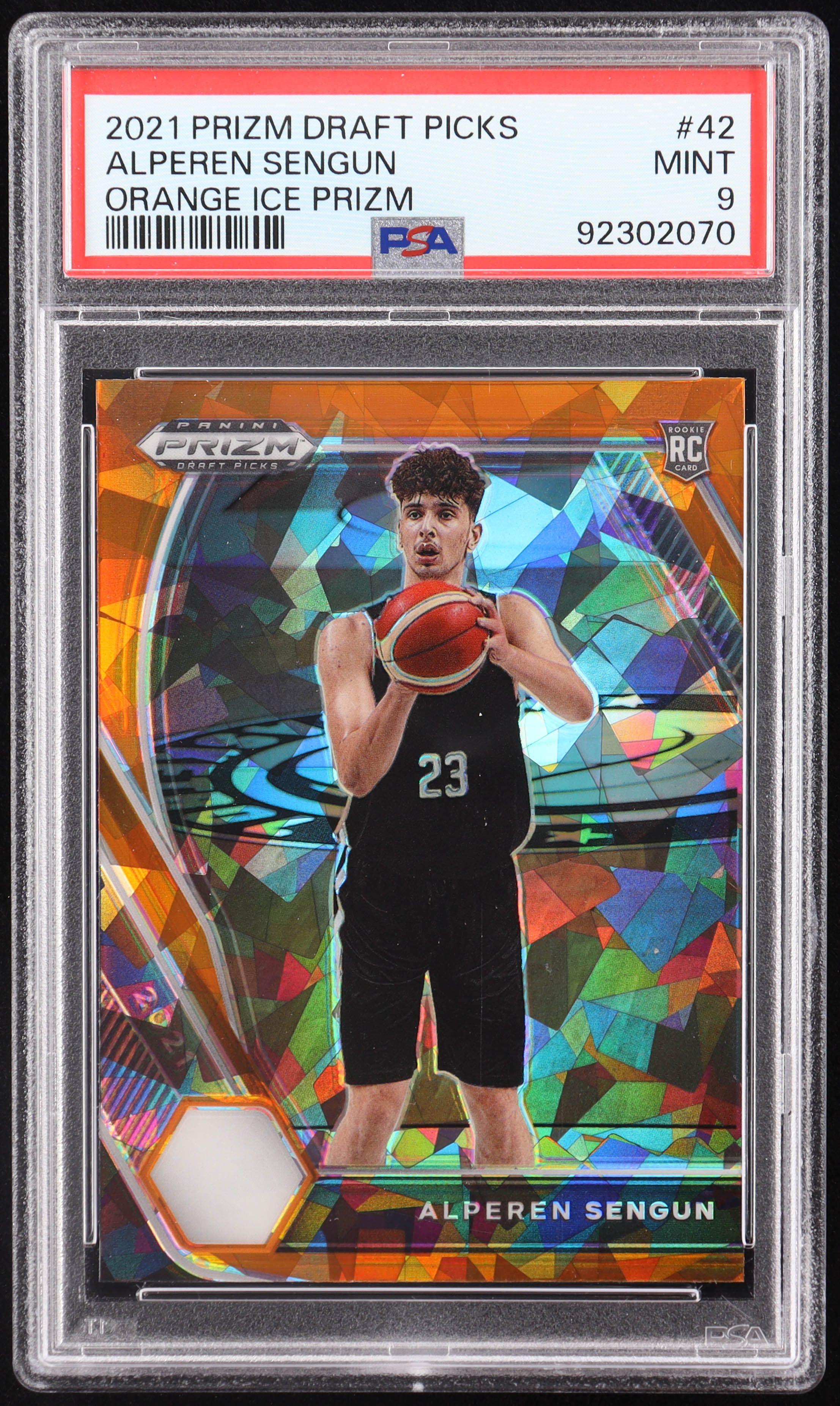 Alperen Sengun 2021-22 Panini Prizm Draft Picks Prizms Orange Ice #42 RC (PSA 9) at PristineAuction.com Alperen Sengun 2021-22 Panini Prizm Draft Picks Prizms Orange Ice #42 RC (PSA 9) at PristineAuction.com