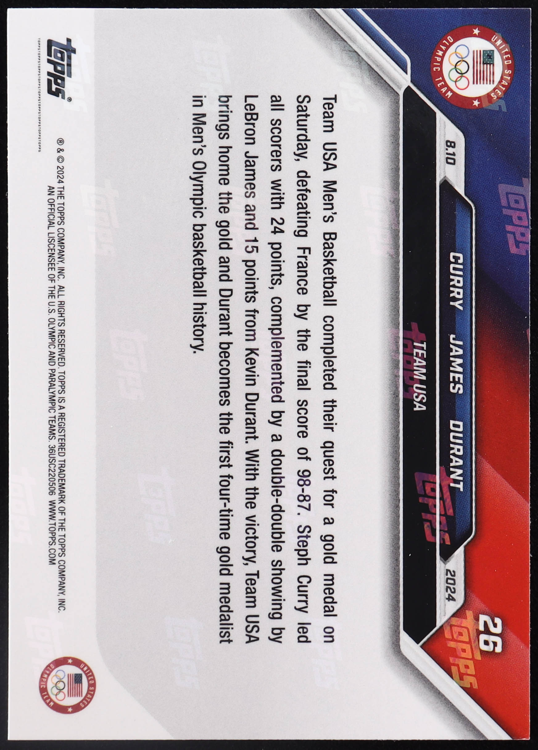 Stephen Curry / LeBron James / Kevin Durant 2024 Topps Now #26 at PristineAuction.com Stephen Curry / LeBron James / Kevin Durant 2024 Topps Now #26 at PristineAuction.com