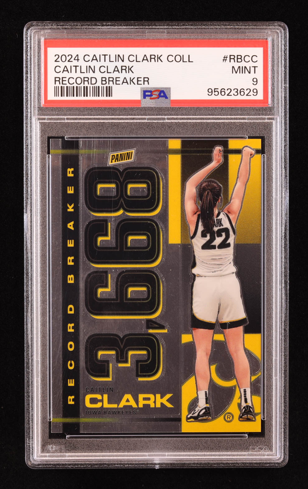 Caitlin Clark 2024 Panini Caitlin Clark Collection Record Breaker #RBCC RC (PSA 9) at PristineAuction.com Caitlin Clark 2024 Panini Caitlin Clark Collection Record Breaker #RBCC RC (PSA 9) at PristineAuction.com