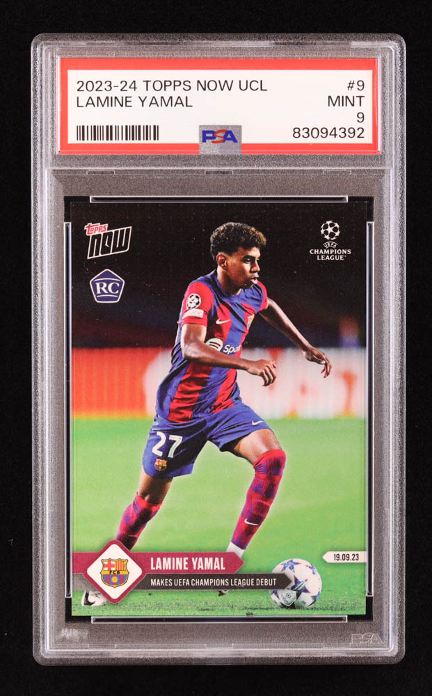 Lamine Yamal 2023-24 Topps Now UEFA Champions League #9 RC (PSA 9) at PristineAuction.com Lamine Yamal 2023-24 Topps Now UEFA Champions League #9 RC (PSA 9) at PristineAuction.com