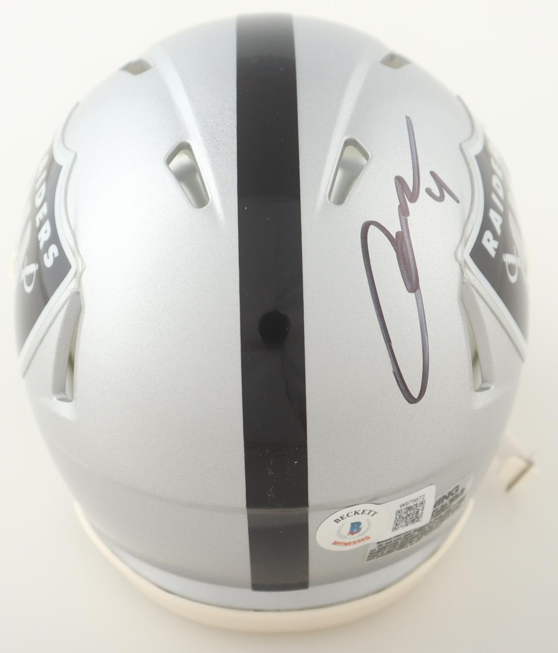 Aidan O'Connell Signed Raiders Speed Mini Helmet (Beckett) at PristineAuction.com Aidan O'Connell Signed Raiders Speed Mini Helmet (Beckett) at PristineAuction.com