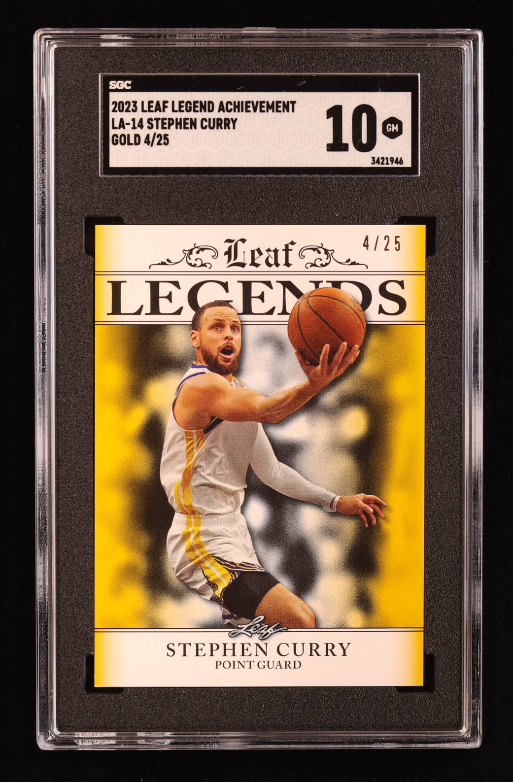 Stephen Curry 2023 Leaf Special Release Legends Achievement Gold #LA14 #4/25 (SGC 10) at PristineAuction.com Stephen Curry 2023 Leaf Special Release Legends Achievement Gold #LA14 #4/25 (SGC 10) at PristineAuction.com