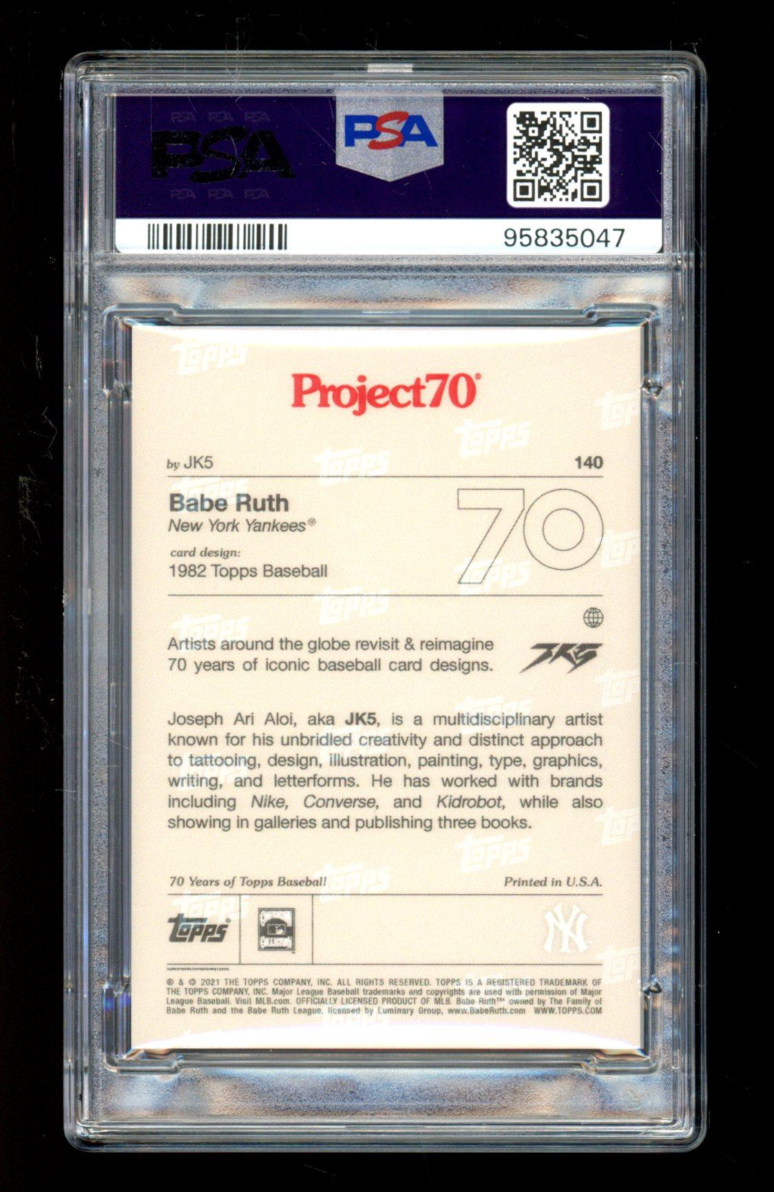 Babe Ruth 2021 Topps Project 70 #140 (PSA 9) at PristineAuction.com Babe Ruth 2021 Topps Project 70 #140 (PSA 9) at PristineAuction.com