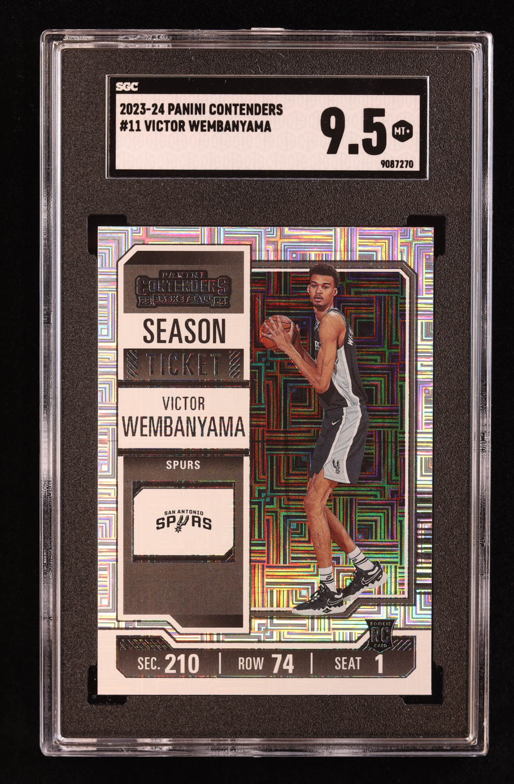 Victor Wembanyama 2023-24 Panini Contenders #11 RC (SGC 9.5) at PristineAuction.com Victor Wembanyama 2023-24 Panini Contenders #11 RC (SGC 9.5) at PristineAuction.com