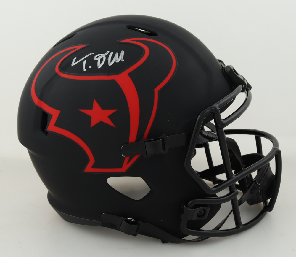 Tank Dell Signed Texans FullSize Eclipse Alternate Speed Helmet (PIA