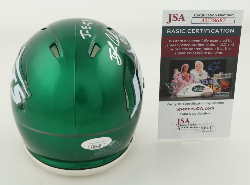 Tyler Conklin Signed Jets Speed Mini Helmet Inscribed "J-E-T-S" (JSA) at PristineAuction.com Tyler Conklin Signed Jets Speed Mini Helmet Inscribed "J-E-T-S" (JSA) at PristineAuction.com
