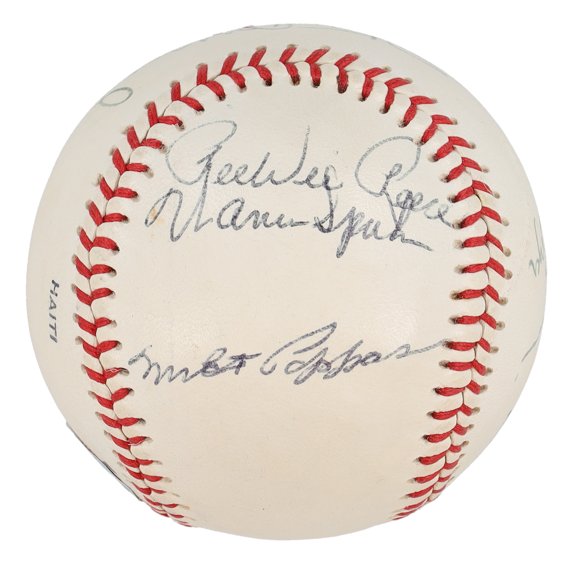 HOFers & Stars Braves Logo Baseball Signed by (9) with Roger Maris, Stan Musial, Hank Aaron, Eddie Mathews (Beckett) at PristineAuction.com HOFers & Stars Braves Logo Baseball Signed by (9) with Roger Maris, Stan Musial, Hank Aaron, Eddie Mathews (Beckett) at PristineAuction.com