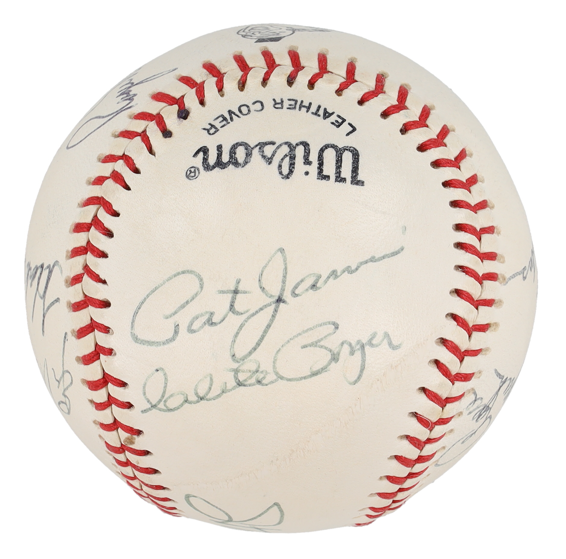 HOFers & Stars Braves Logo Baseball Signed by (9) with Roger Maris, Stan Musial, Hank Aaron, Eddie Mathews (Beckett) at PristineAuction.com HOFers & Stars Braves Logo Baseball Signed by (9) with Roger Maris, Stan Musial, Hank Aaron, Eddie Mathews (Beckett) at PristineAuction.com