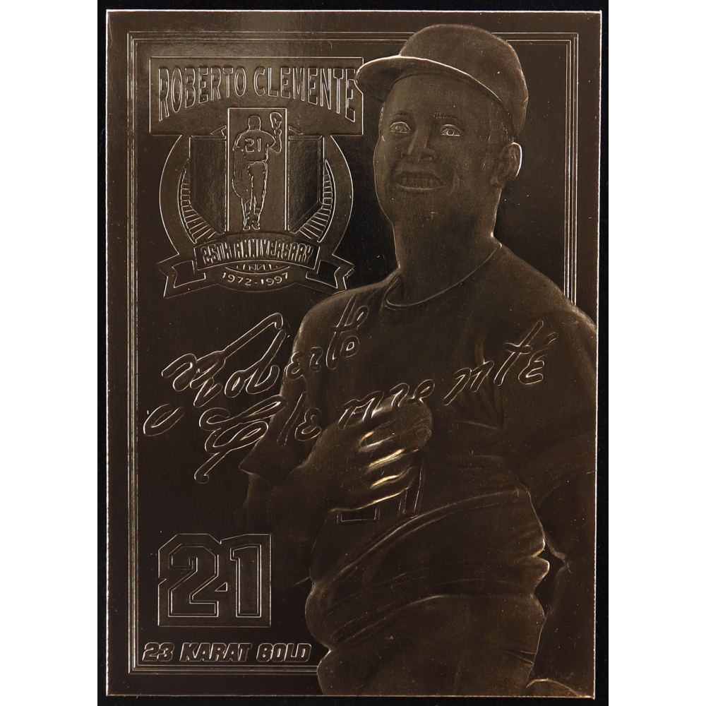 Roberto Clemente 1997 Bleachers 25th Anniversary 23KT Gold Card at PristineAuction.com
